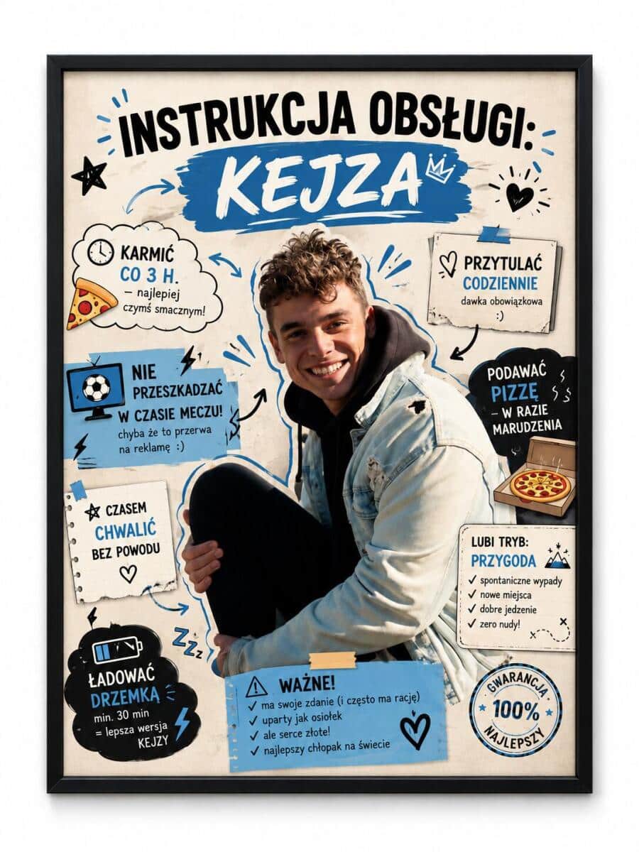 Prezent dla Chłopaka na Dzień Chłopaka – plakat ze Zdjęcia „Instrukcja Obsługi Chłopaka” 82534