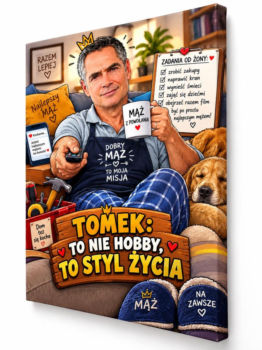 Prezent dla Męża od Żony – Karykatura ze Zdjęcia z Jego Pasją - To Nie Hobby, To Styl Życia | Obraz 82561