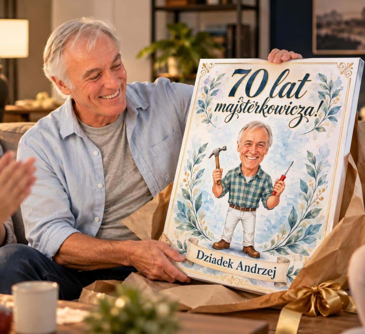 Prezent dla Dziadka Majsterkowicza na 70 Urodziny – Obraz – Karykatura 70 lat majsterkowicza - 31635 - zdjęcie 3