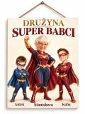 Tabliczka dla Babci od Wnuków ze Zdjęciem – Drużyna Super Babci, Karykatura z Wnukami 31572 - miniaturka 1