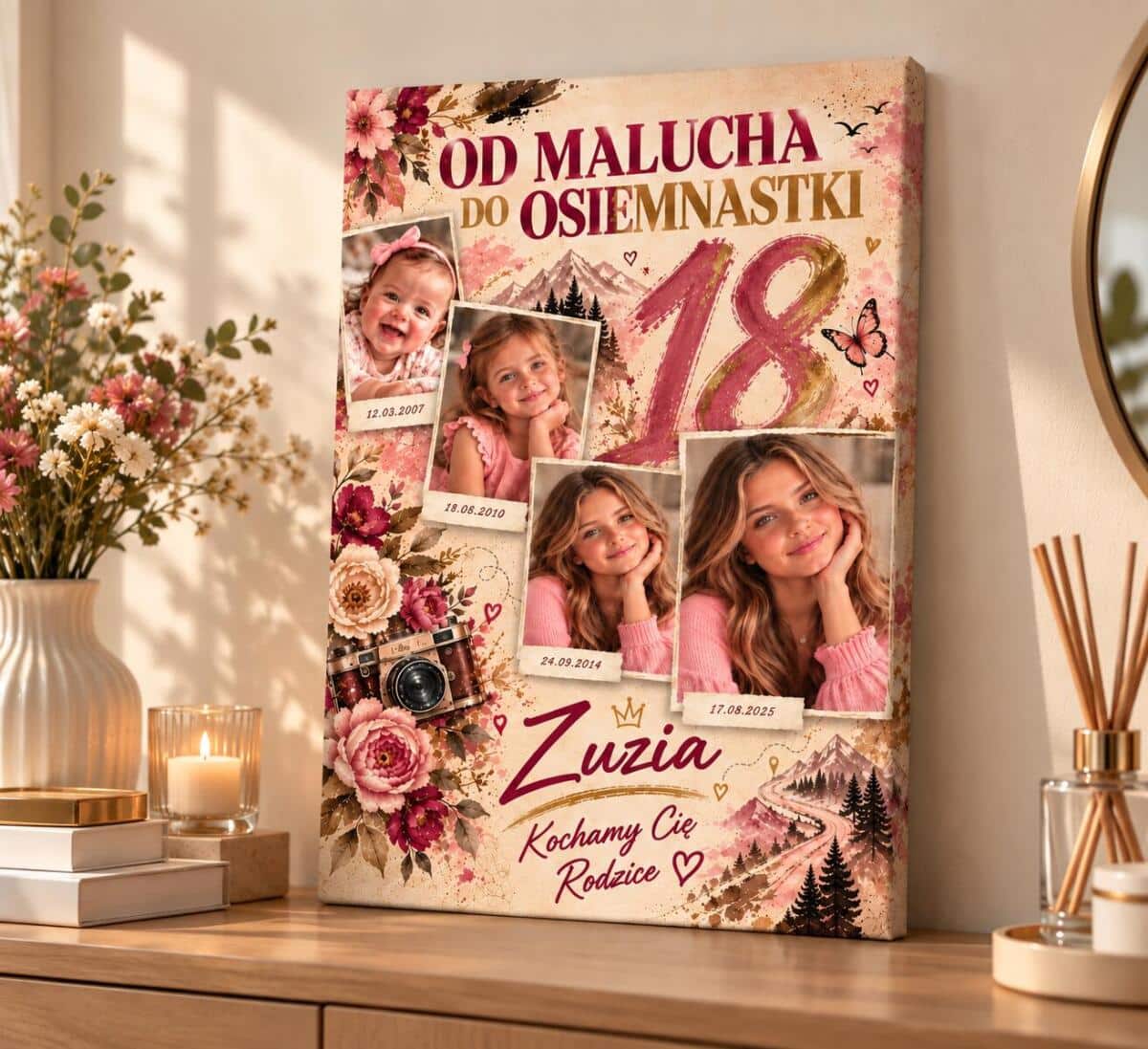 Obraz na 18 urodziny ze zdjęć dla dziewczyny — Od malucha do osiemnastki 51106 - zdjęcie 2