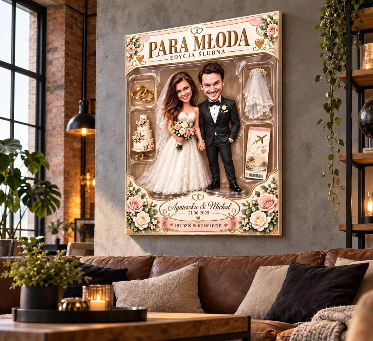 Podziękowanie dla rodziców na ślub ze zdjęcia – OBRAZ karykatura rodziców w pudełku „Rodzice – Edycja Legendarna” 82636 - zdjęcie 3