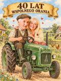 Prezent dla Rodziców na 40. Rocznicę Ślubu – Plakat z Karykaturą ze Zdjęcia „40 Lat Wspólnego Orania” 31719 - miniaturka 2