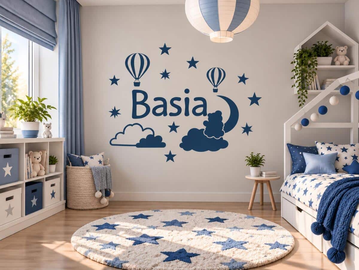 Naklejka z imieniem dla dziecka W
