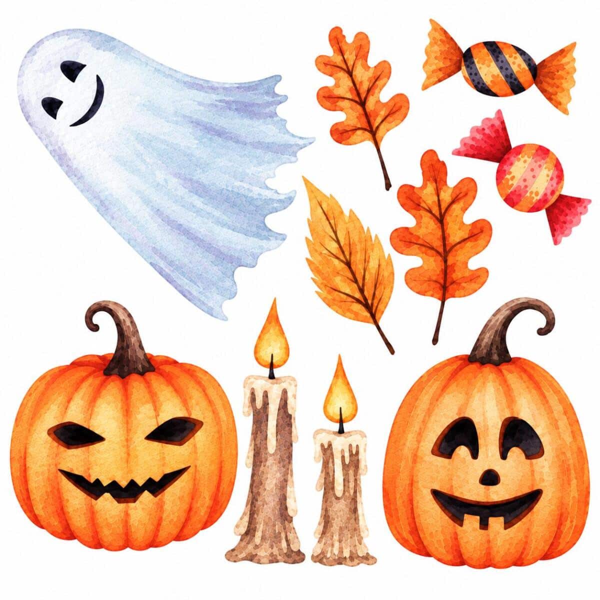 Naklejka na szybę dekoracje na Halloween dynie duchy 68005