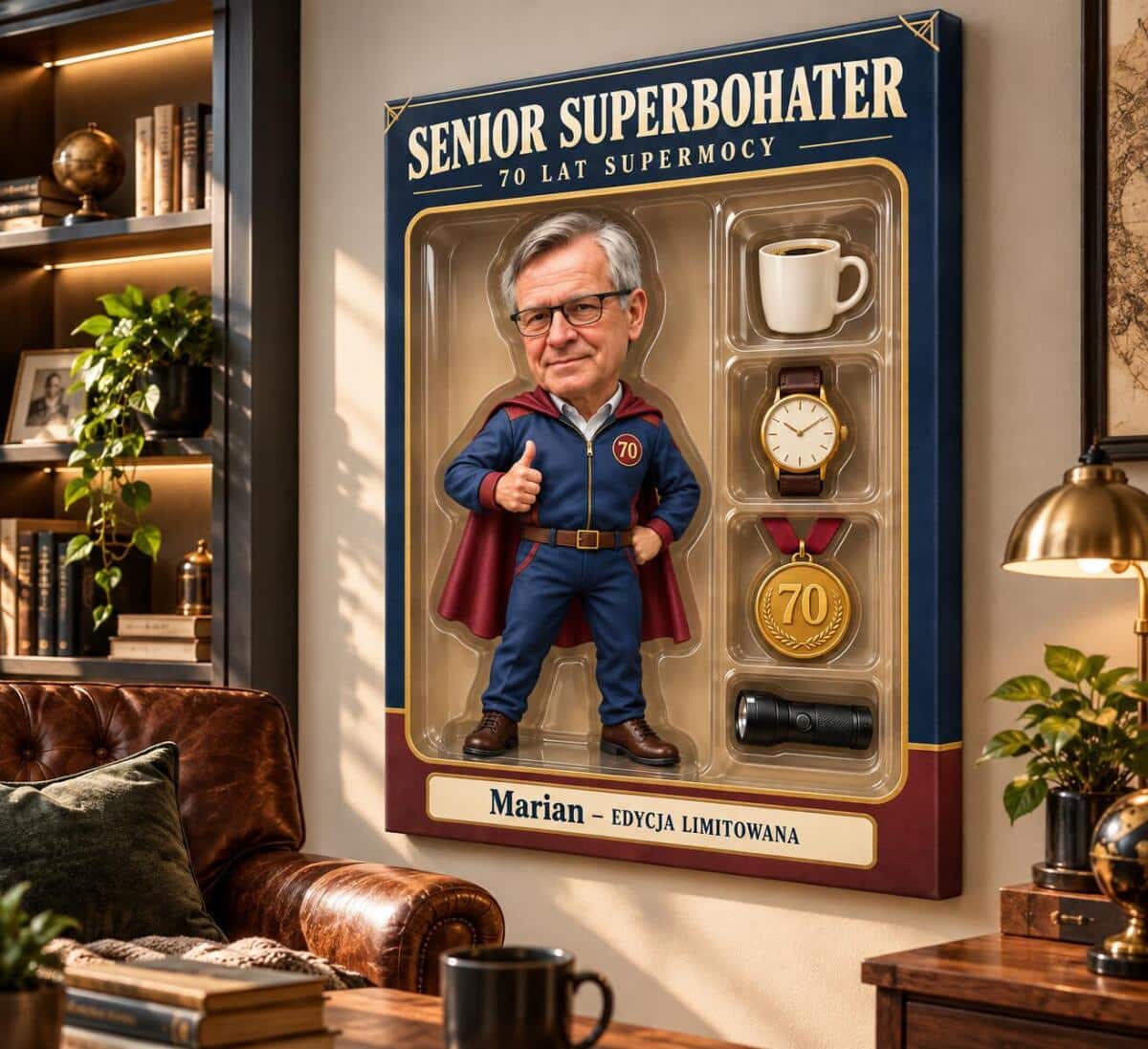 Prezent dla Mężczyzny na 70 Urodziny – Obraz ze Zdjęcia „Senior Superbohater”- 31706 - zdjęcie 2