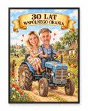 Prezent dla Rodziców na 30. Rocznicę Ślubu – Plakat z Karykaturą ze Zdjęcia „30 Lat Wspólnego Orania” 31721 - miniaturka 1
