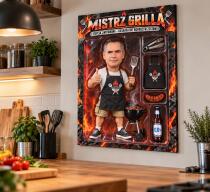 Prezent dla męża ze zdjęcia – OBRAZ karykatura figurka w pudełku „Mistrz Grilla”  82621 - miniaturka 3