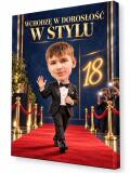 Prezent dla Brata na 18. Urodziny – Obraz z Karykaturą ze Zdjęcia „Wchodzę w Dorosłość w Stylu” -  31739 - miniaturka 1