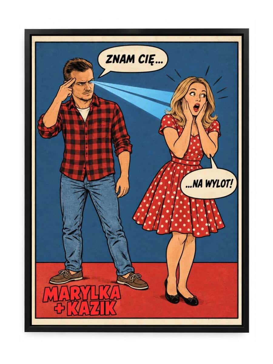 Prezent na walentynki ze zdjęcia – komiksowa karykatura pary dla kobiety 31605