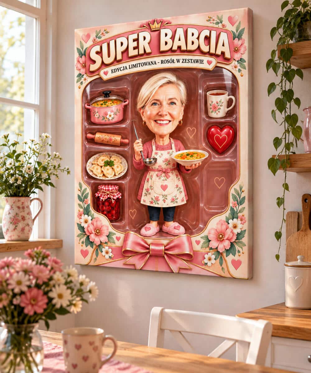 Prezent na Dzień Babci ze zdjęcia – karykatura figurka w pudełku Super Babcia 82660 - zdjęcie 3