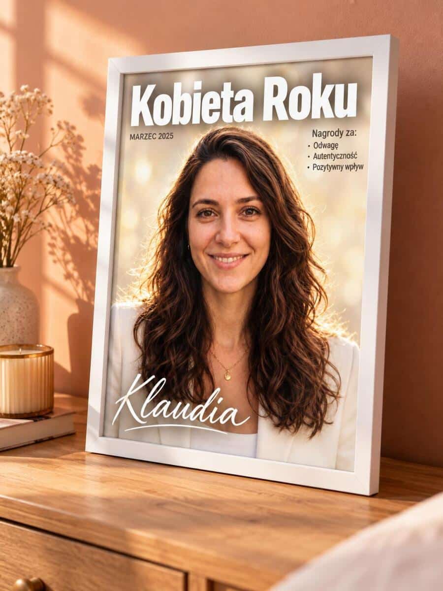 Prezent na Dzień Kobiet ze zdjęcia – plakat karykatura glamour 31600 - zdjęcie 4