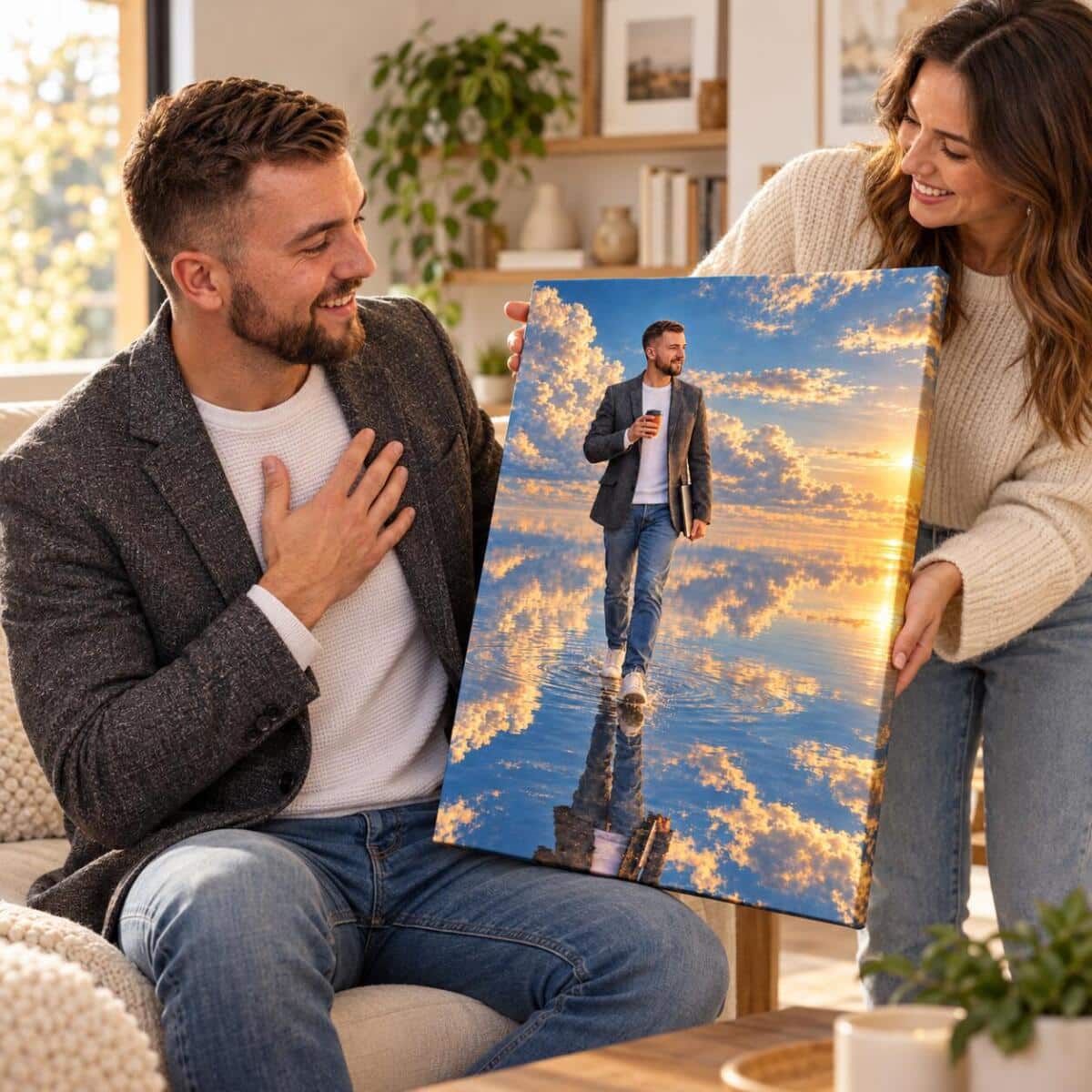 Portret mężczyzny ze zdjęcia „Spacer w chmurach” – prezent na urodziny  82664 - zdjęcie 5