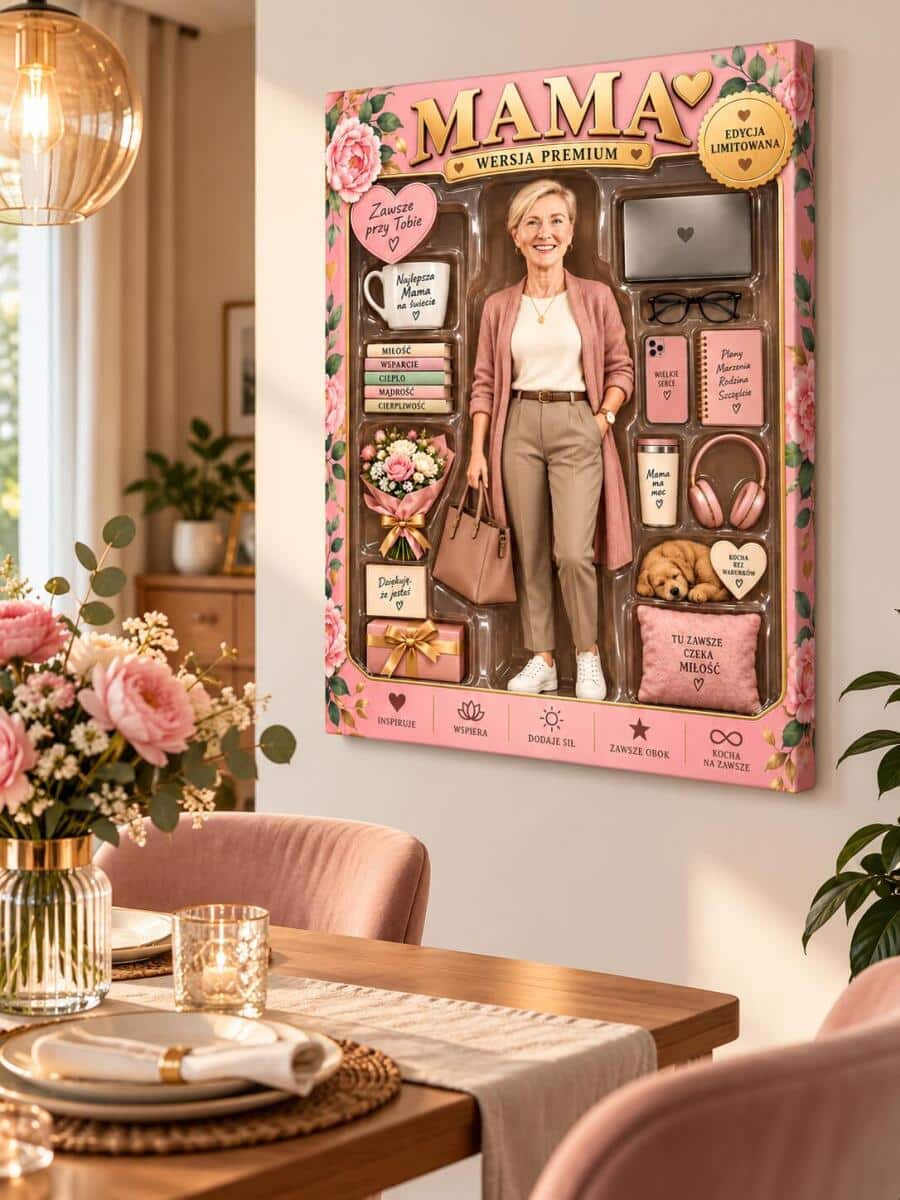 Prezent dla mamy na święta ze zdjęcia – OBRAZ karykatura figurka w pudełku „Mama – Wersja Premium”  82618 - zdjęcie 3