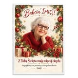 Prezent dla Babci na Święta – Plakat ze Zdjęcia z Imieniem Z Tobą Święta mają więcej ciepła 82671 - miniaturka 3