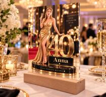 Statuetka na 40 Urodziny Kobiety ze Zdjęcia – Złota Jubilatka 82604 - miniaturka 3