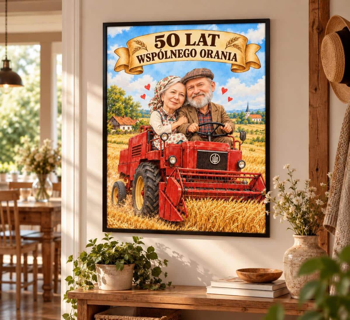 Prezent dla Rodziców na 50. Rocznicę Ślubu – Plakat z Karykaturą ze Zdjęcia „50 Lat Wspólnego Orania” 31720 - zdjęcie 2