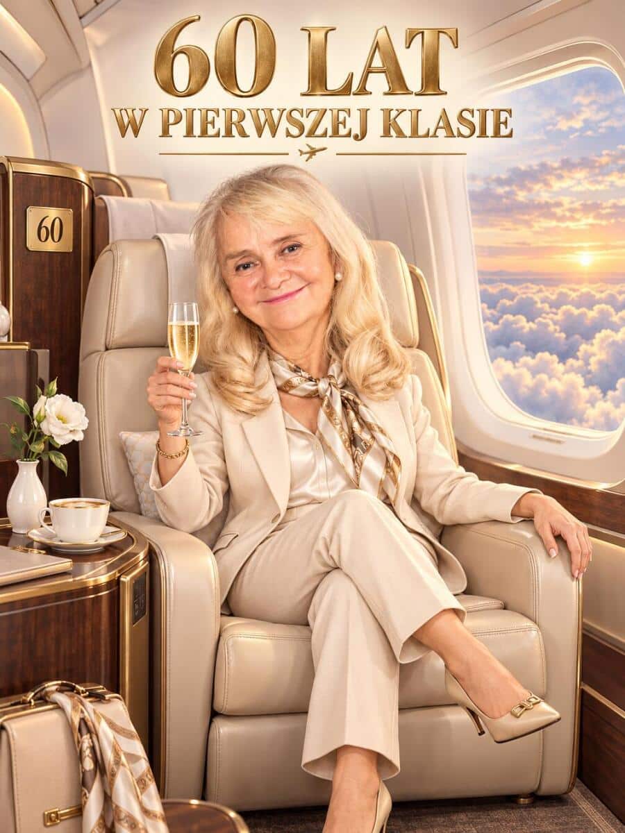 Prezent dla Teściowej na 60. Urodziny – Plakat z Karykaturą ze Zdjęcia „60 Lat w Pierwszej Klasie” -  31742 - zdjęcie 4