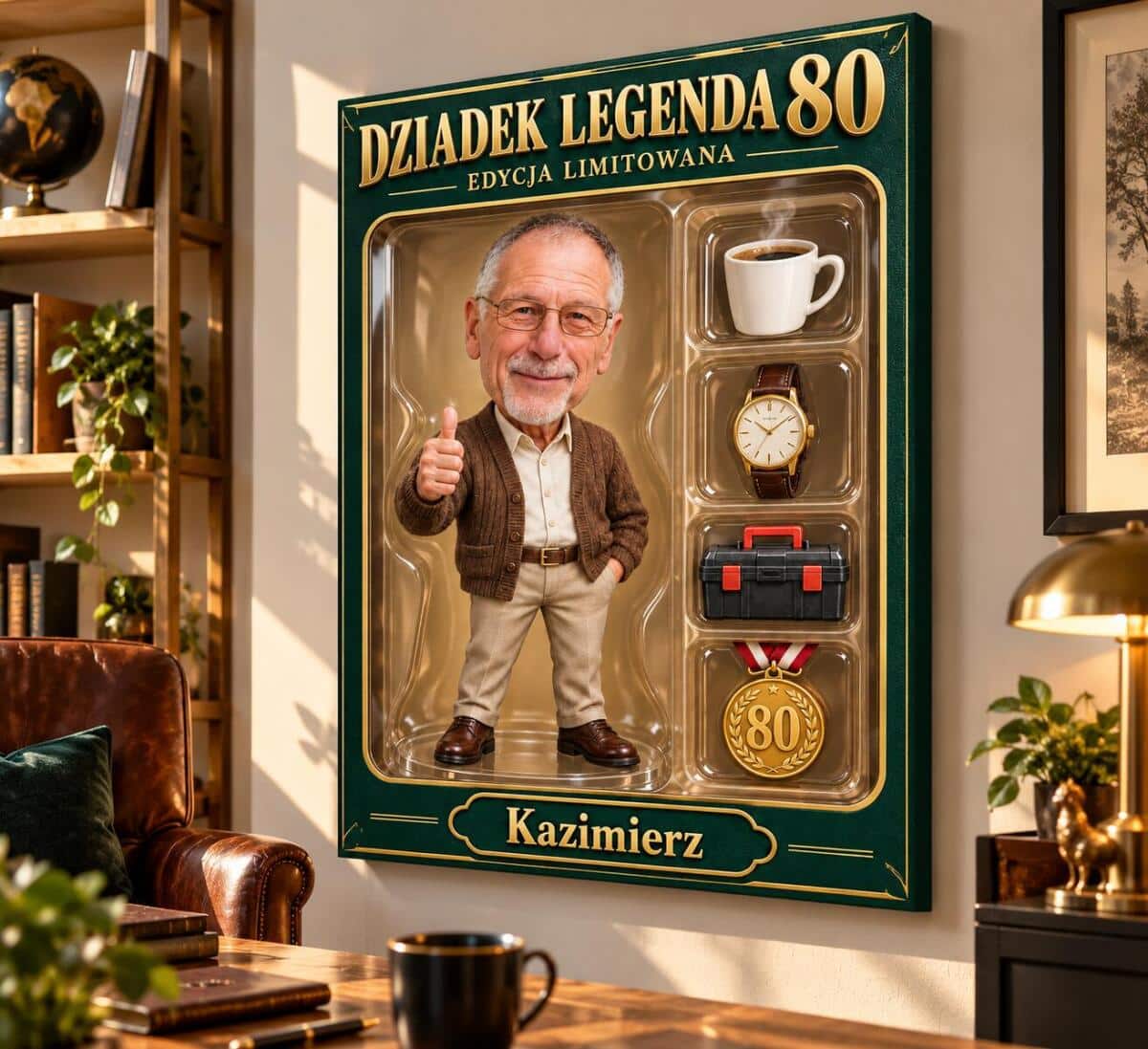 Prezent dla Dziadka na 80 Urodziny – Obraz ze Zdjęcia „Dziadek Legenda” - 31705 - zdjęcie 2