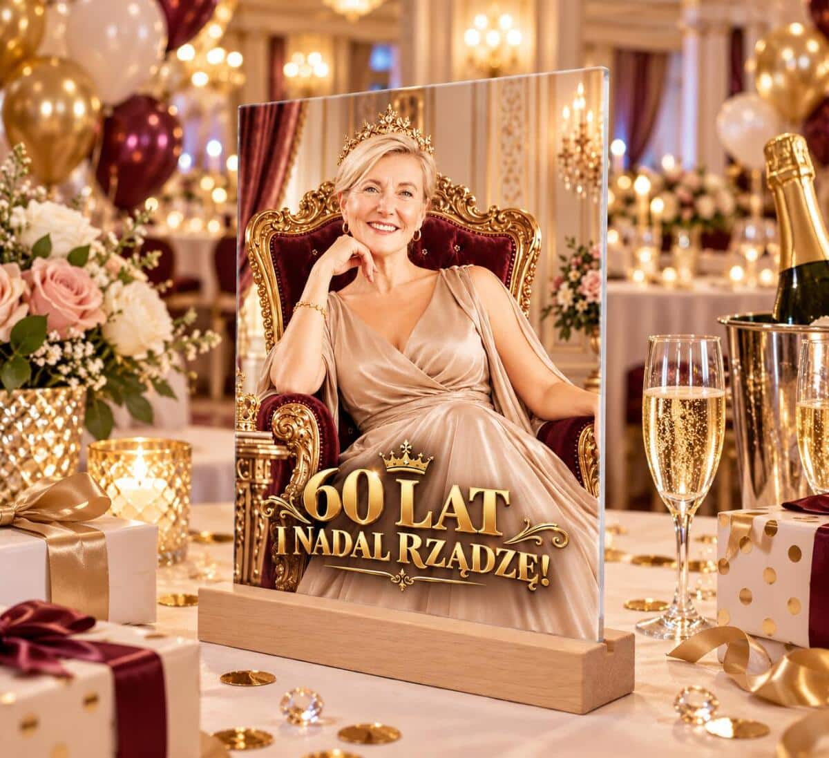 60 Urodziny Kobiety Statuetka ze Zdjęcia – Królowa Matka  82606 - zdjęcie 3