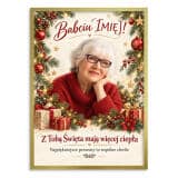 Prezent dla Babci na Święta – Plakat ze Zdjęcia z Imieniem Z Tobą Święta mają więcej ciepła 82671 - miniaturka 4