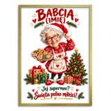 Prezent dla Babci na Święta – Plakat z Karykaturą ze Zdjęcia i Imieniem – Święta Pełne Miłości 82672 - miniaturka 3