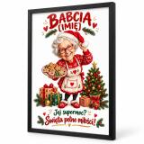 Prezent dla Babci na Święta – Plakat z Karykaturą ze Zdjęcia i Imieniem – Święta Pełne Miłości 82672 - miniaturka 1