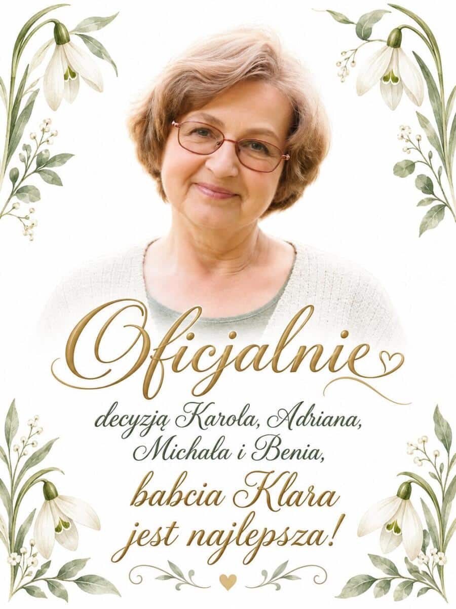 Tabliczka Najlepsza Babcia na Świecie – Prezent na Dzień Babci z Imieniem i Imionami Wnuków 31622 - zdjęcie 2