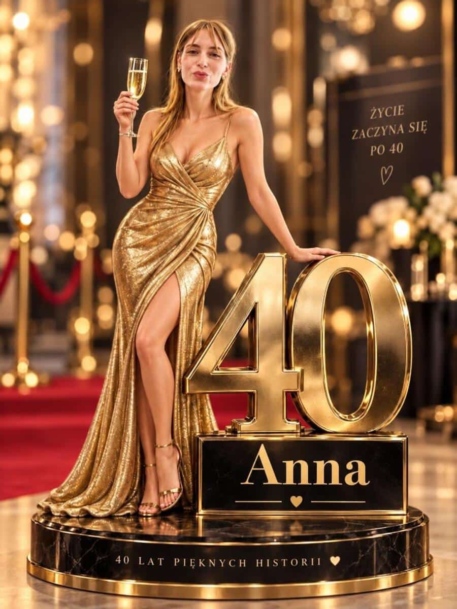 Statuetka na 40 Urodziny Kobiety ze Zdjęcia – Złota Jubilatka 82604 - zdjęcie 2