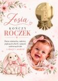 Plakat ze Zdjęciem Dziecka na 1 Roczek – Kwiatowa Pamiątka z Imieniem 51155 - miniaturka 4