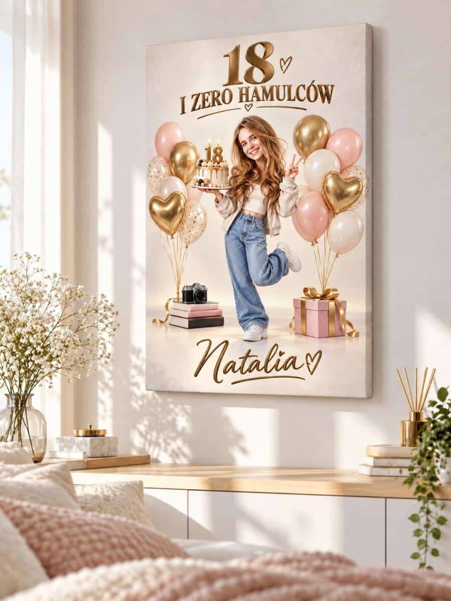 Prezent na 18 urodziny ze zdjęcia – karykatura figurka 3D z tortem 31553 - zdjęcie 3