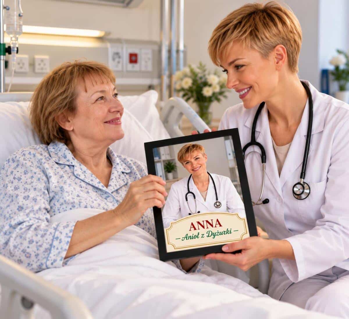 Prezent dla Pielęgniarki na Święta – Portret ze Zdjęcia Anioł z Dyżurki; 31541 - zdjęcie 3