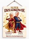 Tabliczka dla Dziadków ze Zdjęcia na Dzień Babci i Dziadka – Super dziadkowie, Karykatura Pary 31575 - miniaturka 1