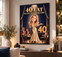 Prezent dla Siostry na 40. Urodziny – Plakat z Karykaturą ze Zdjęcia „40 Lat Klasy i Charakteru” -  31734 - miniaturka 2