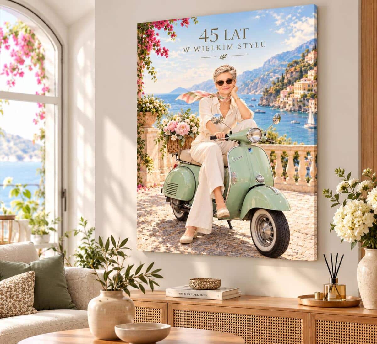 Prezent na 45 Urodziny dla Kobiety – Obraz ze Zdjęcia Gwiazda na Skuterze Retro 82688 - zdjęcie 3