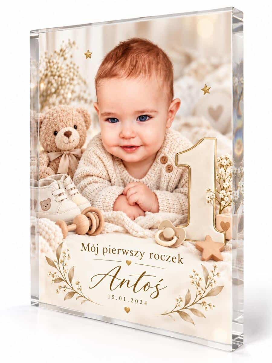 Prezent dla dziecka na 1 urodziny – statuetka ze zdjęciem i imieniem 82612 - zdjęcie 5