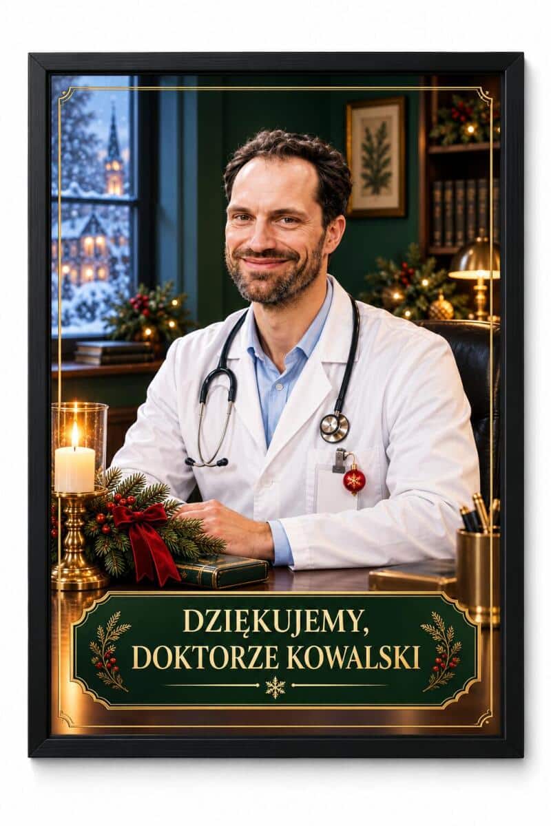 Prezent dla lekarza ze zdjęcia – świąteczne podziękowanie od pacjentów; 31542
