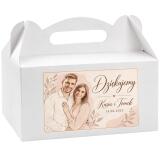 Etykiety na ciasto weselne, Naklejki Słodkie podziękowanie z imionami i datą 54 szt. 6 × 9 cm 39073 - miniaturka 1