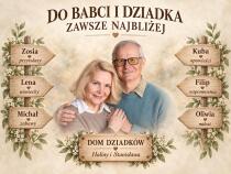 Prezent na Dzień Babci i Dziadka – Obraz Drogowskaz z Imionami Wnuków | Płótno 31568 - miniaturka 3