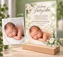 Statuetka na Chrzest Święty ze zdjęciem dziecka – Pamiątka Chrztu 82600 - miniaturka 2