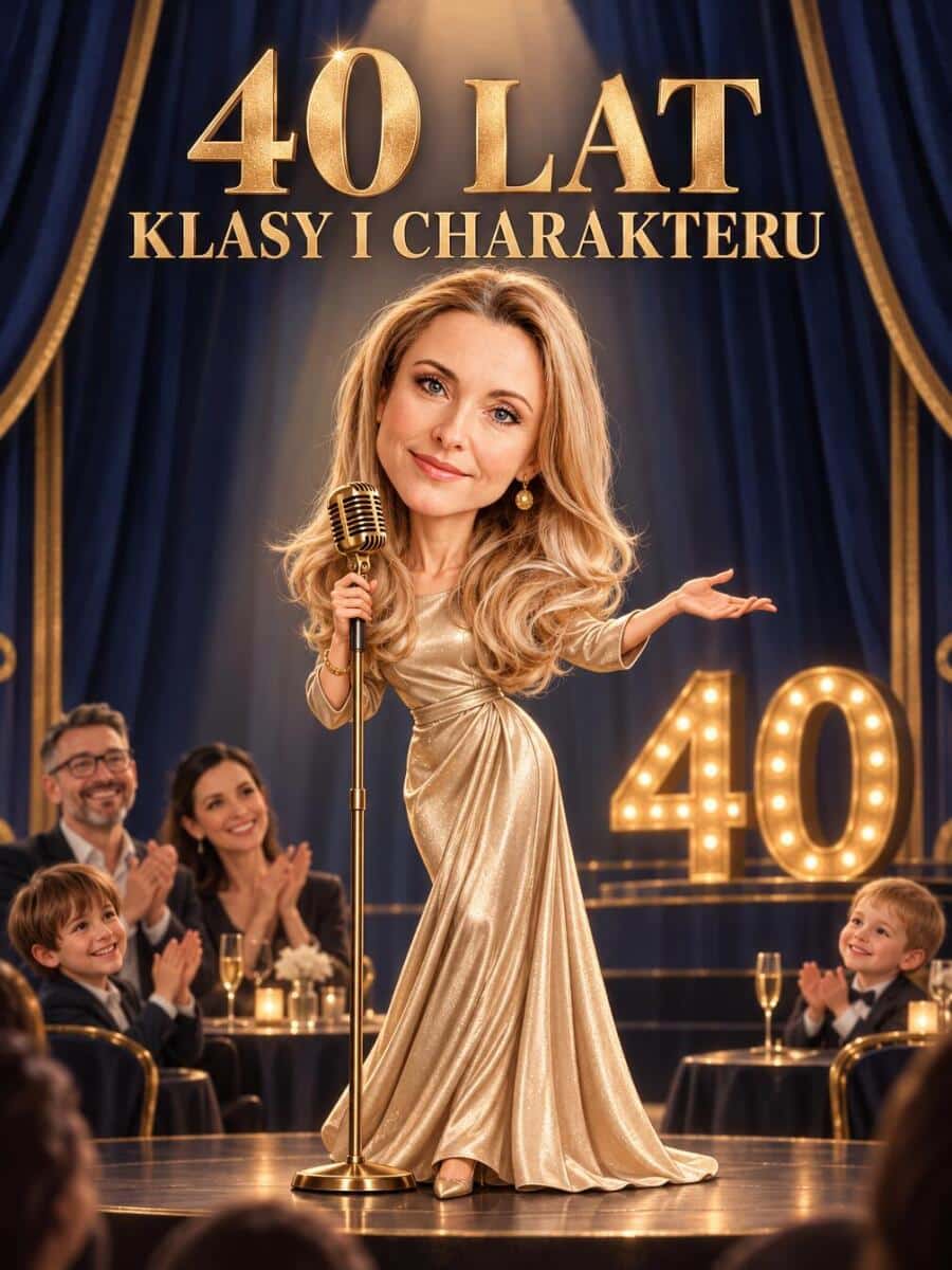Prezent dla Siostry na 40. Urodziny – Plakat z Karykaturą ze Zdjęcia „40 Lat Klasy i Charakteru” -  31734 - zdjęcie 4