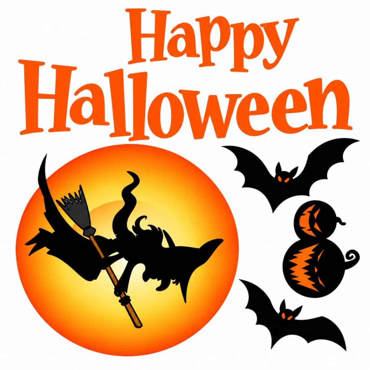 Naklejka na szybę Halloween dynie, czarownica 68004