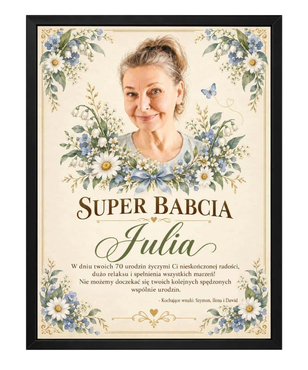 Życzenia dla Babci na 70 urodziny | Plakat 70 Urodziny Super Babci 31630