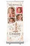 Tablica Powitalna na Roczek Ścianka na 1 Urodziny ze zdjęciami i imieniem Roll-up 100×200 cm 39067 - miniaturka 1