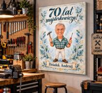 Prezent dla Dziadka Majsterkowicza na 70 Urodziny – Obraz – Karykatura 70 lat majsterkowicza - 31635 - miniaturka 4