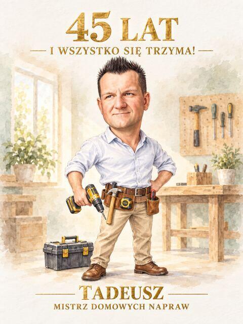 Prezent dla Majsterkowicza na 45 Urodziny – Obraz ze Zdjęcia „Złota Rączka” 31701 - zdjęcie 2