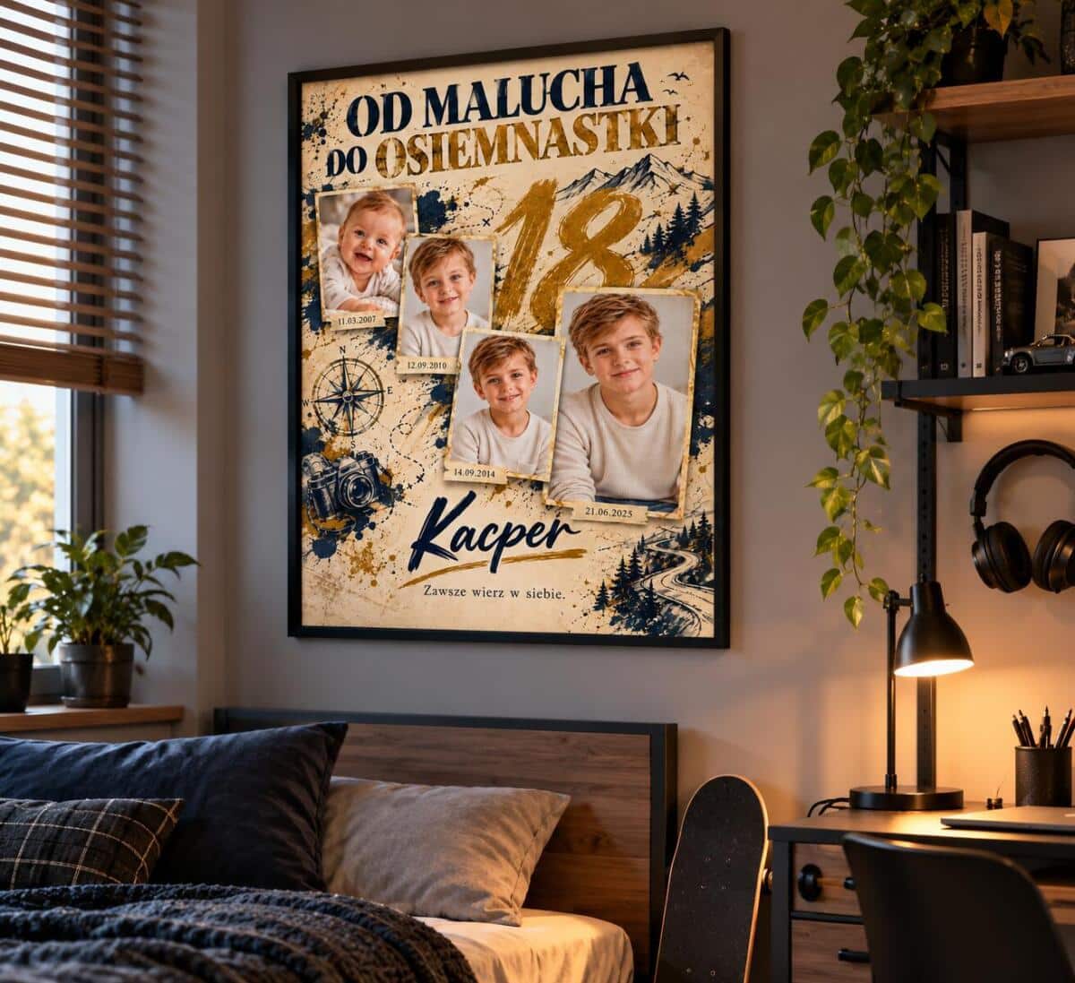 Plakat na 18 urodziny dla chłopaka ze zdjęć — Od malucha do osiemnastki 51153 - zdjęcie 3