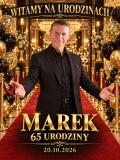Tablica Powitalna na 65. Urodziny ze Zdjęcia – Złote Glamour z Imieniem Jubilata 31585 - miniaturka 2