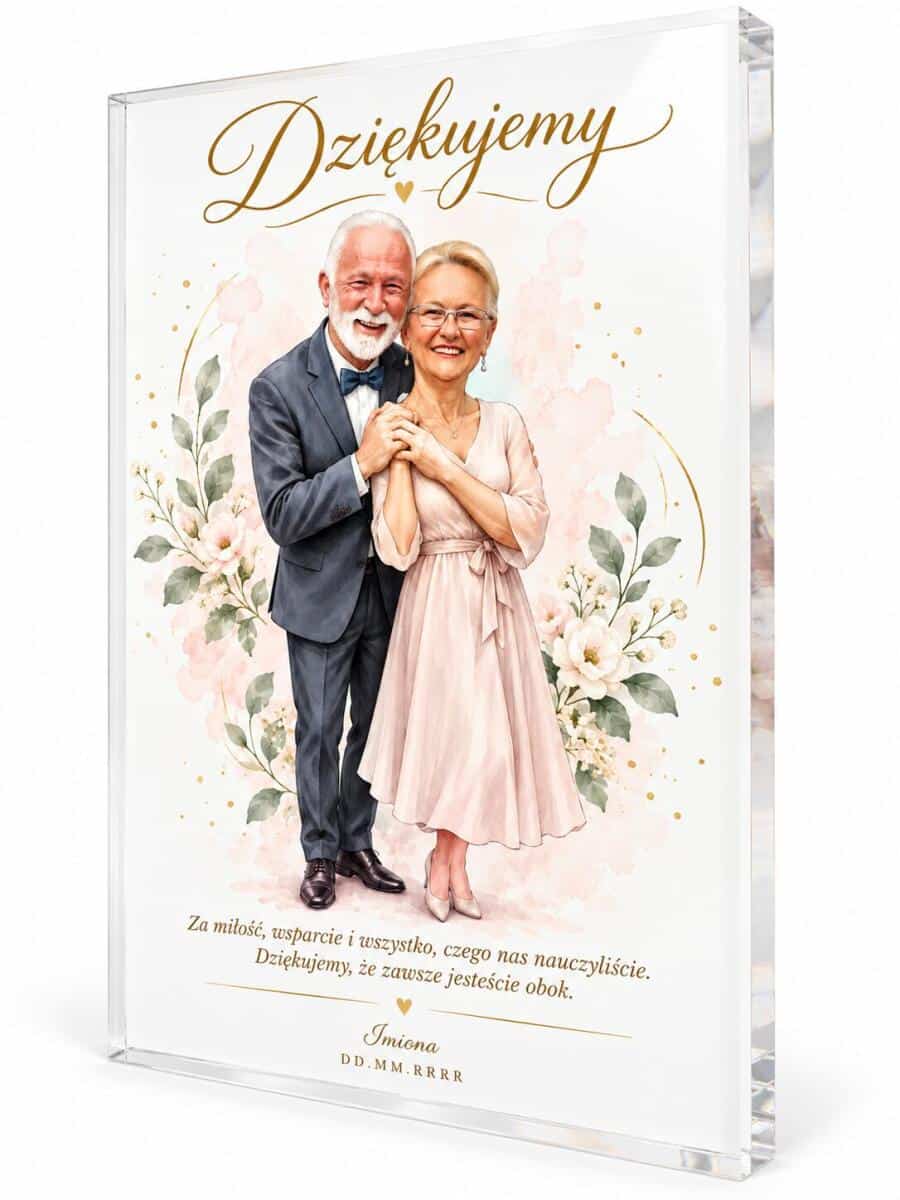 Podziękowanie dla rodziców statuetka od pary młodej – ze zdjęciami  82599 - zdjęcie 5