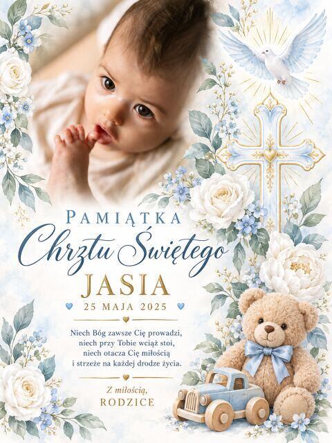 Statuetka na Chrzest Święty dziewczynki ze zdjęciem dziecka – Pamiątka Chrztu 82602 - zdjęcie 3